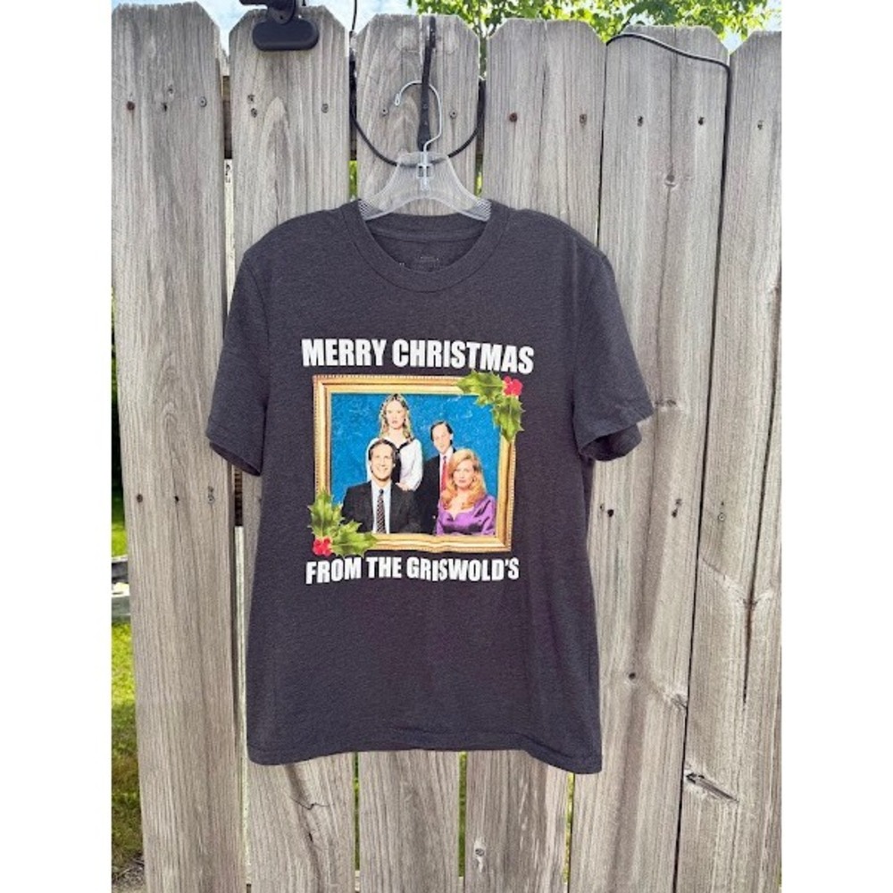 National Lampoons Christmas Vacation Griswold Family Graphic Tee Charcoal Grey L